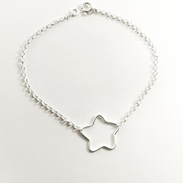 Pulseira De Estrela Em Prata