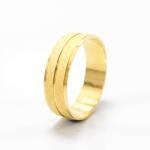 Aliança de Casamento 6mm Diamantada Friso No Meio Ouro 18k (Unidade)