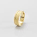 Aliança de Casamento 6mm Friso Diamantada Ouro 18k (Unidade)