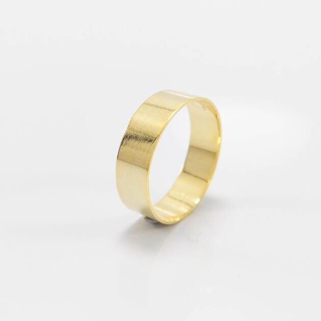 Aliança de Casamento 6mm Reta Ouro 18k (Unidade)