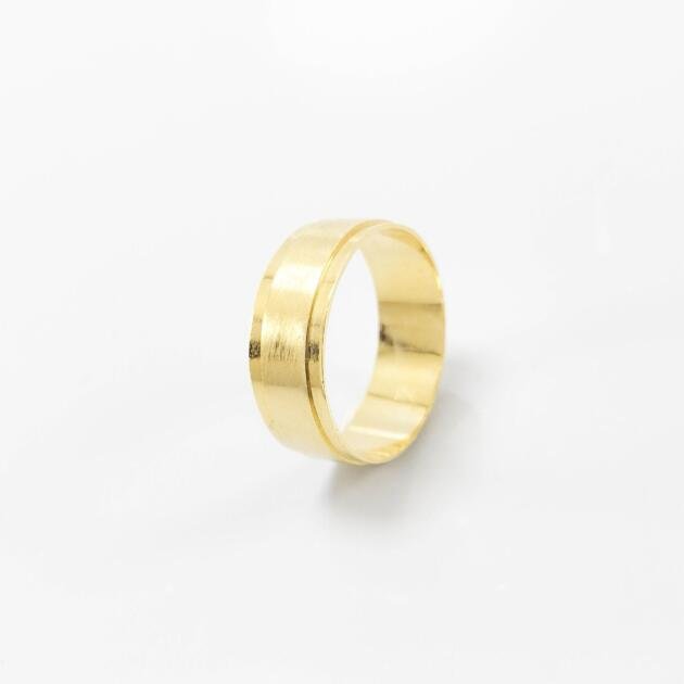 Aliança de Casamento 7mm Reta Fosca Chanfrada Ouro 18k (Unidade)