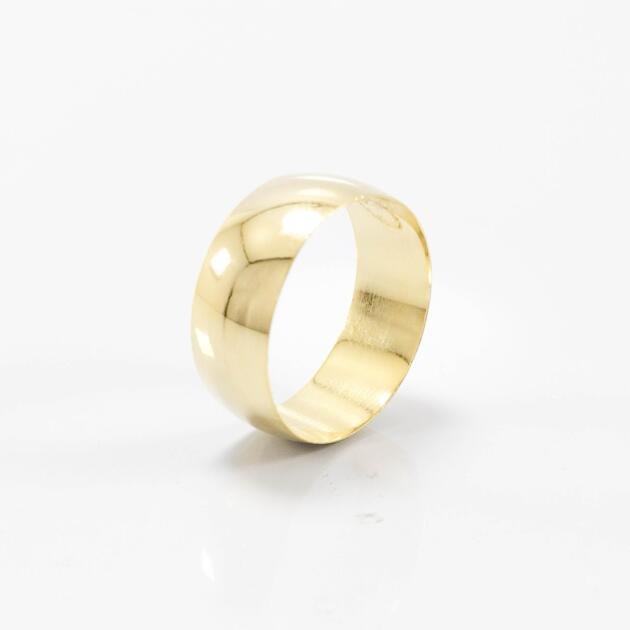 Aliança de Casamento 8mm Abaulada Lisa Ouro 18k (Unidade)