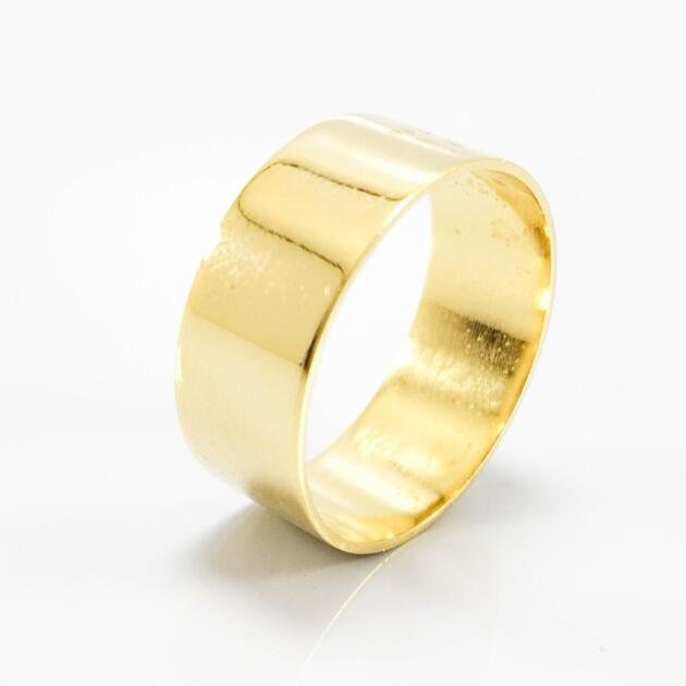 Aliança de Casamento 8mm Reta LISA Ouro 18k (Unidade)