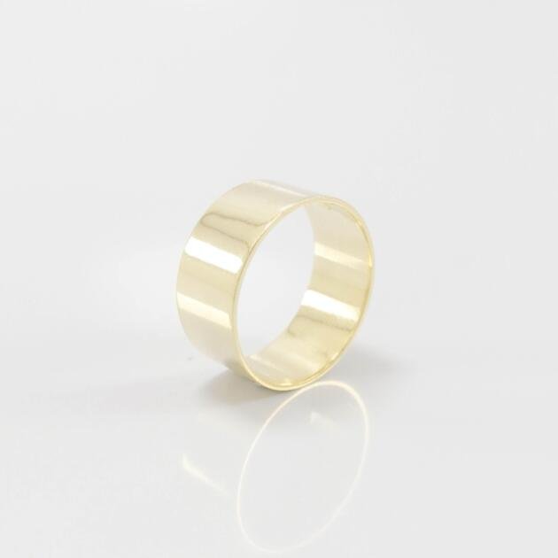Aliança de Casamento 9mm Reta Lisa Ouro 18k (Unidade)