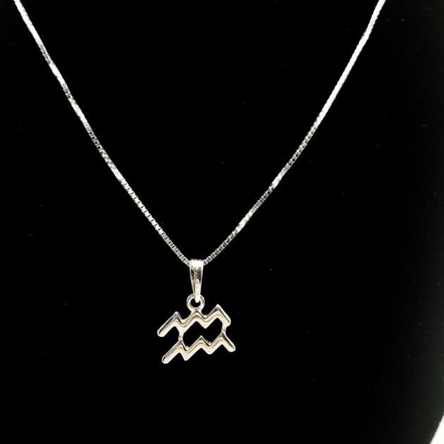 Colar Prata Signo Aquário
