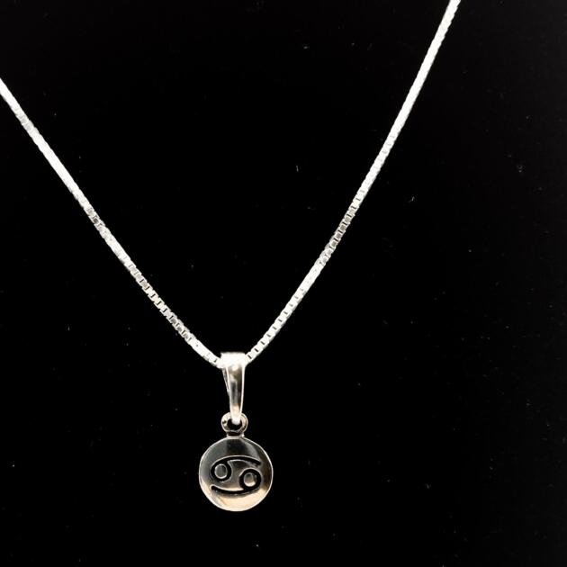 Colar Prata Signo Câncer 2