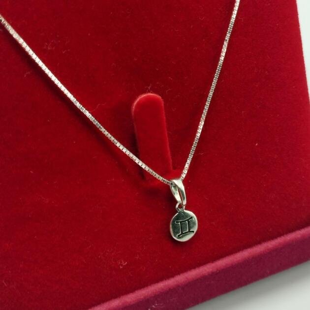 Colar Prata Signo Gêmeos 2