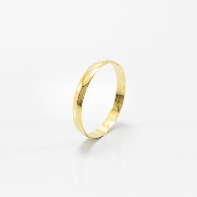 Aliança de Casamento 3mm Abaulada Reta Ouro 18k (Unidade)