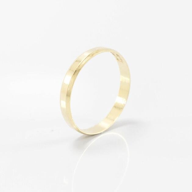 Aliança de Casamento 3mm Chanfrada Ouro 18k (Unidade)