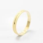 Aliança de Casamento 3mm Diamantada Com Um Friso Ouro 18k (Unidade)