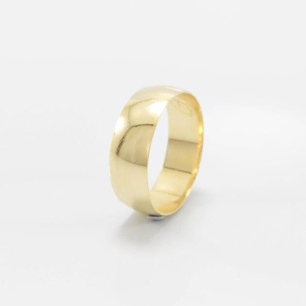 Aliança de Casamento 6mm Abaulada Reta Ouro 18k (Unidade)