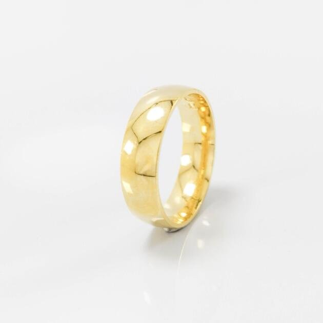 Aliança de Casamento 6mm Abaulada Semi Anatomica Ouro 18k (Unidade)