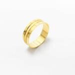 Aliança de Casamento 6mm Dois Friso Diamantado Ouro 18k (Unidade)