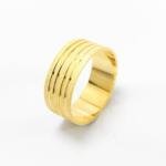Aliança de Casamento 8mm Tres Frisos Ouro 18k (Unidade)