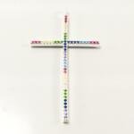 Colar Crucifixo de Prata Colorido