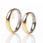 Aliança de Casamento 4mm Abaulada Moeda com Forro de Aço PAR