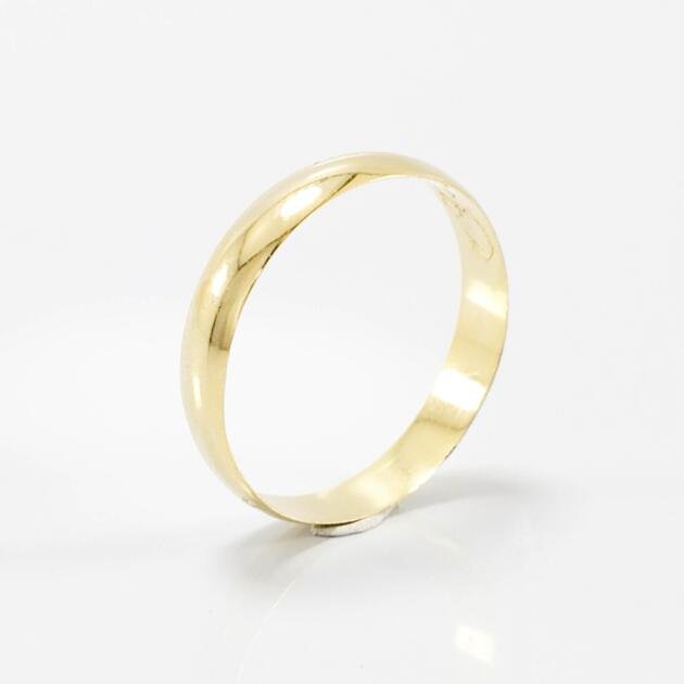 Aliança de Casamento 4mm Abaulada Reta Ouro 18k (Unidade)