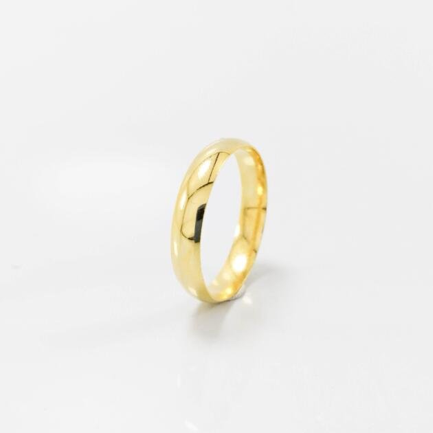 Aliança de Casamento 4mm Abaulada Semi Anatomica Ouro 18k (Unidade)