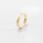 Aliança de Casamento 4mm Diamantada Com Canal Ouro 18k (Unidade)