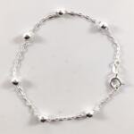 Pulseira Bolinha Elo Português Em Prata