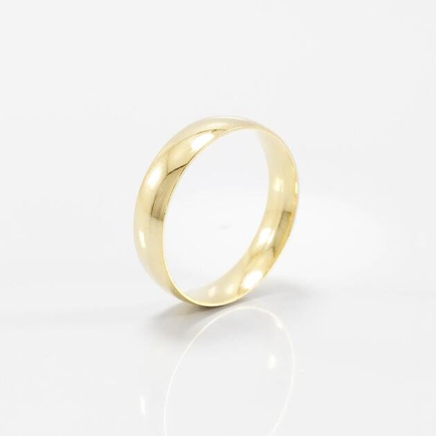 Aliança de Casamento 5mm Abaulada Semi Anatomica Ouro 18k (Unidade)