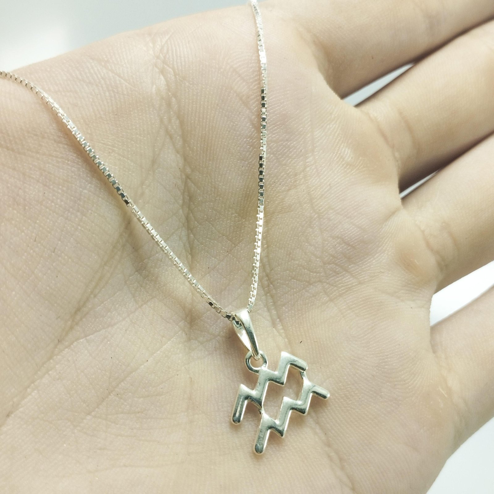 Colar Prata Signo Aquário - Imagem 2