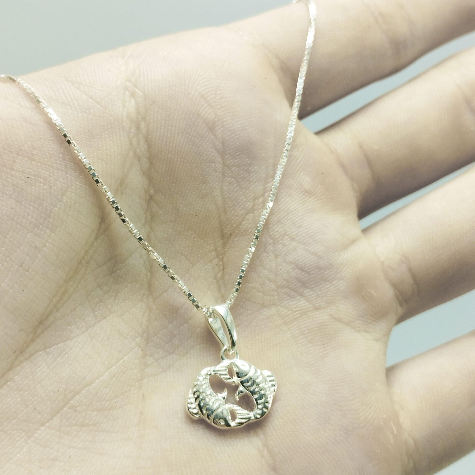 Colar Prata Signo Peixes - Imagem 2