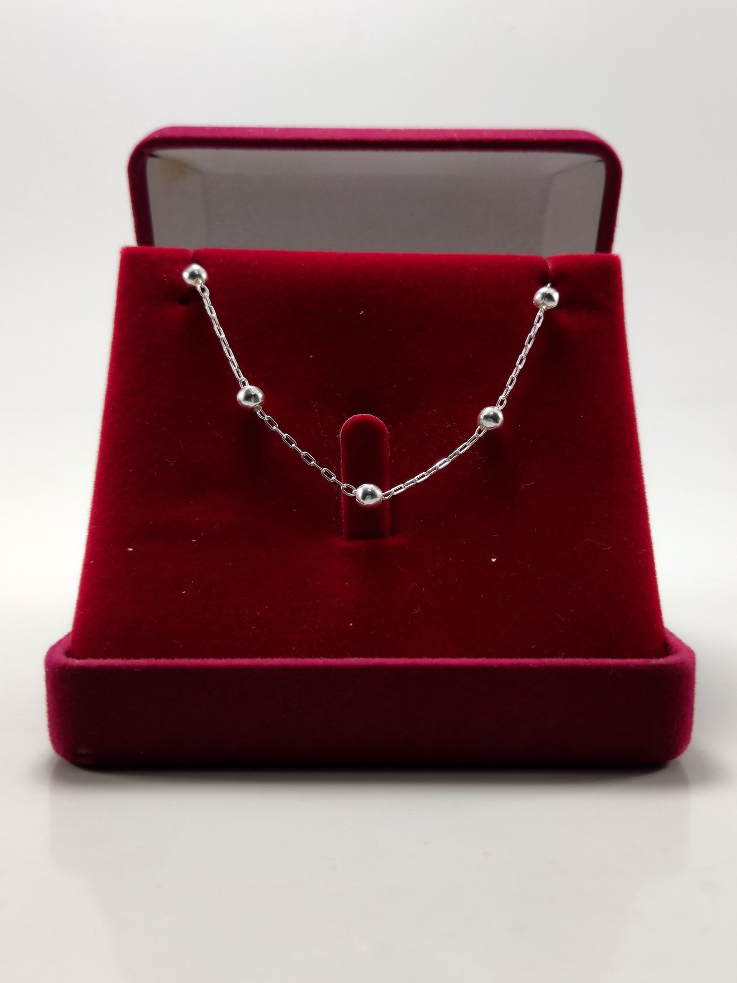 Pulseira Bolinha Elo Português Em Prata - Imagem 2