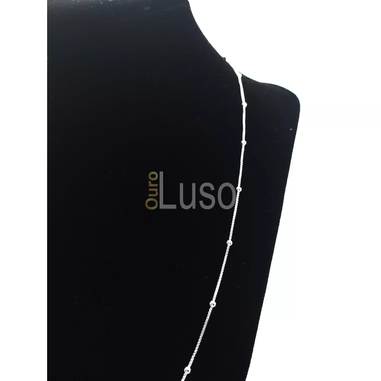 Corrente De Bolinha Em Prata 45cm